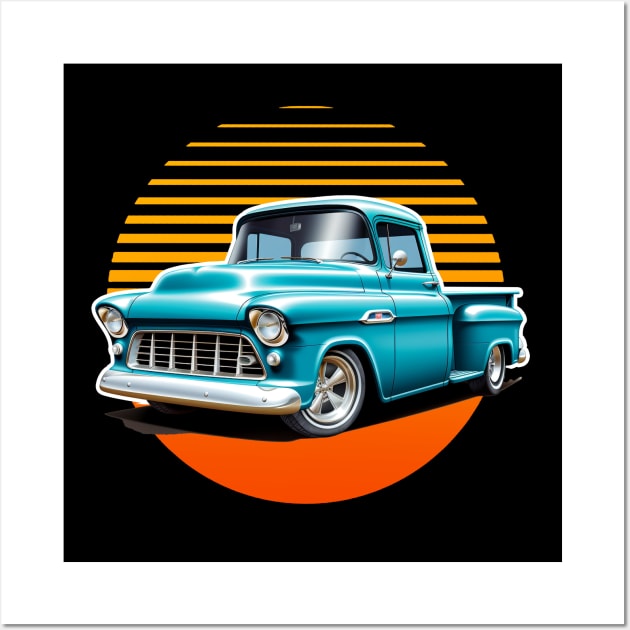 1956 Chevy 3100 Truck American Vintage Truck Wall Art by GAMAS Threads